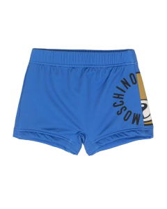 Moschino Baby Victoria Blue Logo-Print Swim Shorts
