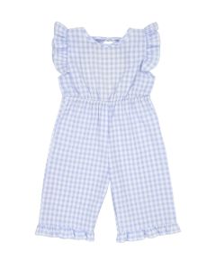 Rapife Girls Pale and White Blue Gingham Dungarees 2025 