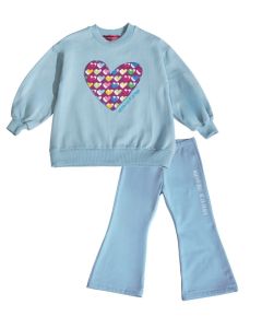 Agatha Ruiz de la Prada Girls Blue Sweatshirt and Flared Jogger Set WS25