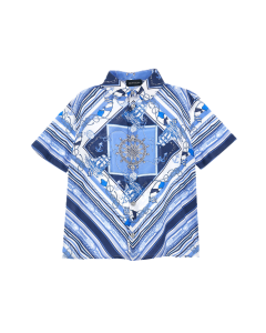 Monnalisa Boys Marine Print Viscose Shirt SS24