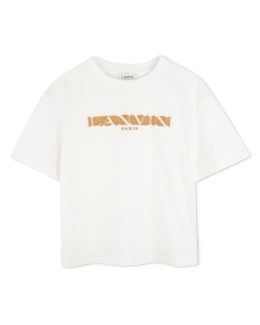 Lanvin Boys Off White And Beige Logo T-Shirt WS25