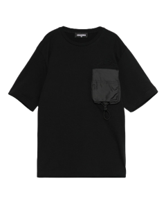 DSQUARED2 KIDS Black T-Shirt Nylon Details WS25