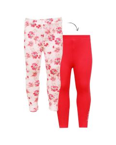 Guess Teen White Pink Floral Logo Leggings