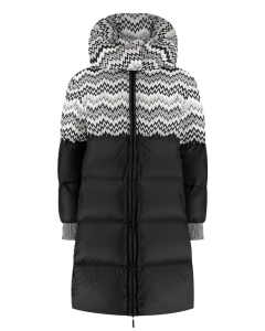 Missoni Kids Black And Grey Hooded Down Coat