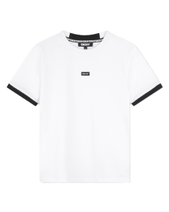 DKNY White Two-Tone Cotton T-shirt WS24