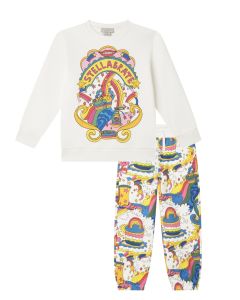 Stella McCartney Kids Girls White Cotton Party Print Tracksuit
