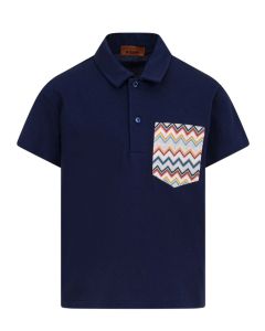 Missoni Kids Navy Pocket Polo Shirt WS25