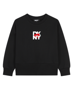 DKNY Black And Red Heart Fleece Sweatshirt WS24