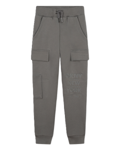DKNY Boys Charcoal Grey Cotton Jersey Jogging Trousers WS24
