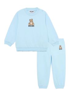 Moschino Baby Sky Blue Teddy Bear Logo Cotton Jersey Tracksuit WS25