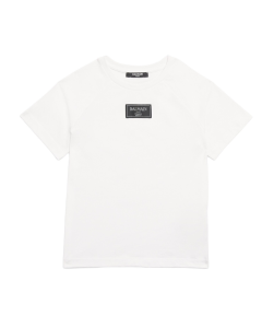 Balmain Kids White Cotton Logo Patch T-Shirt WS25