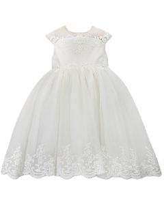 Sarah Louise Ivory Embroidered Sleeveless Dress WS24