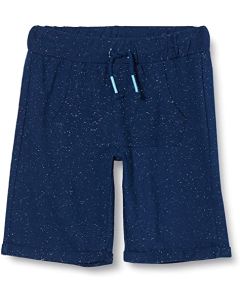 3Pommes Boys Navy Blue and White Fleck Cotton Shorts
