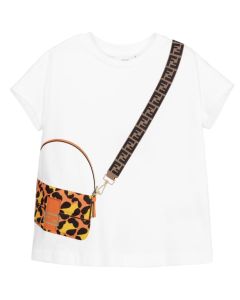 Fendi White Baguette Bag T-Shirt