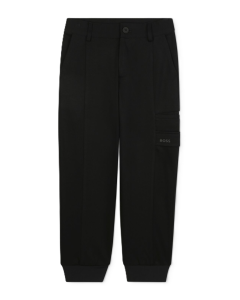 BOSS Boys Black Twill Trousers WS25