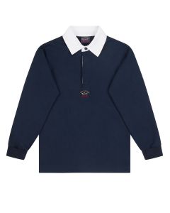 PAUL & SHARK Logo Blue Long Sleeved Polo T-Shirt