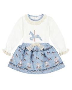 Deolinda Chic Rocking Horse Top And Skirt Set WS24