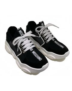 MOSCHINO Kid -Teen Black and White Trainers