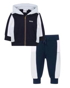 BOSS Baby Boys Navy &Pale Colourblock Cotton Jersey Tracksuit WS25