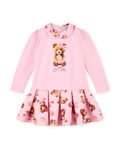 A Dee 'Meadow' Bear Print Pink Dress WS25