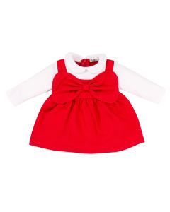 Everything Must Change Girls Red & Ivory Bow Dress