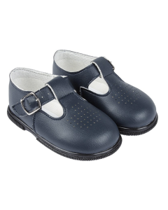 Baby Boy First Walker Navy Blue T Bar Shoes