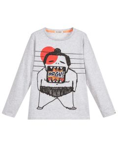 BILLYBANDIT Boys Grey Cotton Sumo T-Shirt