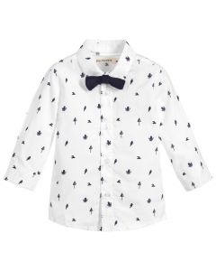 Billybandit Boy's White Cotton Shirt