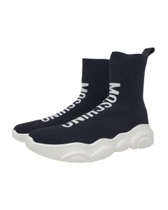 Moschino Kids-Teen Black And White Long Sock Trainers