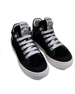 MOSCHINO Kid -Teen Black and White Hi Tops