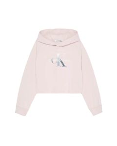 Calvin Klein Girls Cropped Pale Pink Hoody