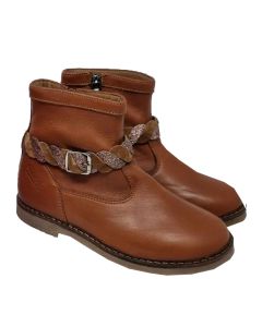 Pom D Api Girls "Trip Twist" Brown Boots With Glitter Twist