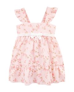 Jamiks Girls Pink Cotton Floral Dress SS25
