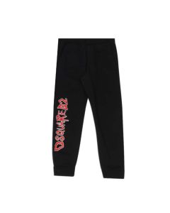 DSQUARED2 Black With Red 'Hand Drawn' Printed Logo Joggers