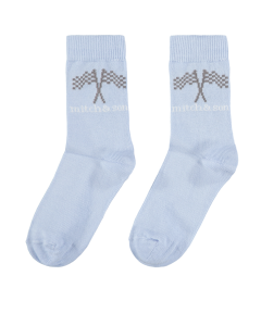 Mitch & Son Boys Pair of Pale Blue And Grey 'ED' Socks