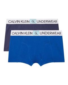 Calvin Klein Bright Blue and Navy Patch Logo Boxer Shorts (2 Pack)