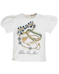 Everything Must Change White Sparkly Accessory T-shirt