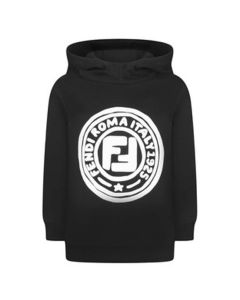 Fendi Black & White Logo Hooded Sweatshirt