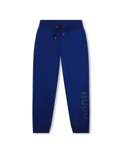 HUGO Boys French Navy Cuffed Logo Joggers