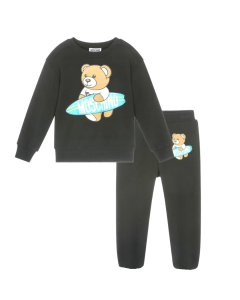 Moschino Black Boy's And Girl's Surfboard Tracksuit