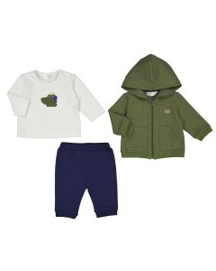 Mayoral Baby Green Three Piece Set With Animal Design
