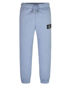 Calvin Klein Boys Pale Blue Textured Joggers With Logo Badge