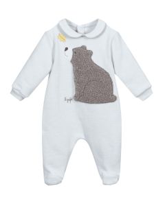 Il Gufo Baby Blue Fluffy Bear Babygrow