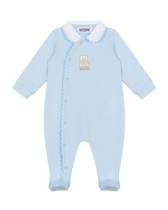 Moschino Sky Blue  Cotton Teddy Bear Babygrow