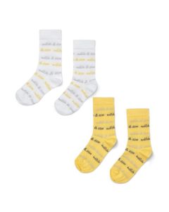 Mitch & Son ‘Goliath’ SS25 boys lemon and white socks (2 pack)