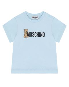Moschino Sky Blue Cotton Teddy Bear Baby T-Shirt WS25