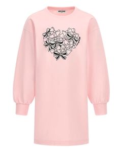 Moschino Baby Girls Pink Cotton Heart & Bow Dress WS25