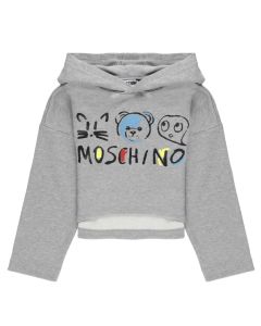 Moschino Grey Cotton Colourful Character Logo Sweatshirt