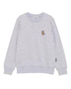 Moschino Grey Cotton Appliqué Teddy Bear Sweatshirt WS25