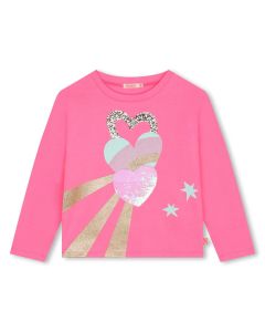 Billieblush Girls WS24 Pink Sequin & Glitter Top
